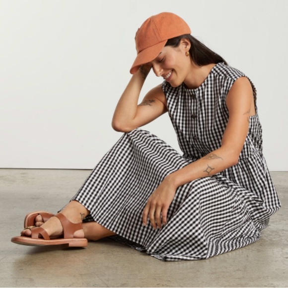 NEW Everlane Gingham Tiered Midi Dress XXS - Picture 2 of 7